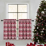 Garvee Christmas Kitchen Curtains, Red Canvas Christmas Deers Cafe Curtains, 2 Panels 27.5" W x 30" L Rod Pocket Thermal Insulated Room Darkening Short Curtain for Living Room Bedroom Bathroom - Christmas Deer