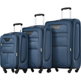 Garvee 3 Pieces Soft Shell Suitcase Expandable Luggage TSA Lock Travel Dark Blue One Size - Dark Blue