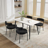 Garvee Mid-Century Dining Chairs Set of 2, Boucle Dining Room Chairs, Round Upholstered Chairs with Adjustable Legs - (Black, Black Leg) - Black