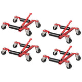 Garvee Mechanical Wheel Dolly Reinforced Steel 1500 lbs Capacity 12" Wheel Clearance Rust-Resistant Powder Coating - Red