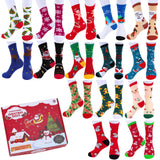 Garvee 15 pares de calcetines de Navidad para Navidad, acogedores y divertidos, calcetines suaves de punto de algodón para hombre, mujer, niña, regalo de Navidad, Color2, Talla única - Color2