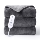Garvee Heated Electric Blanket Throw, Flannel Sherpa Heating Blankets, Soft Thicken Heated Throws for Couch with 5 Heat Settings and 4 Hours Auto Shut Off, Grey, 50"× 60"