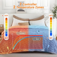 Garvee Electric Blanket King Size Dual Control - Thick Tufted Sherpa Heated Blanket King with 6 Heating Levels and 20 Time Settings, UL Certified Fast Heating Blanket King 90"×100", Dusty Pink