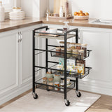 Garvee 4 Tier Slim Rolling Storage Cart, Kitchen Cart with Wheels, Narrow Laundry Room Bathroom Cart, Skinny Snack Cart, Utility Cart On Wheels, Mobile Skinny Shelf for Small Spaces, 7.9'' Wide - Grey