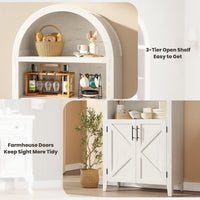 Garvee 5-Tier Arched Bookcase, Bookshelf with Adjustable Shelves, Home Office Shelf Storage Organizer, Floor Standing Display Storage Shelves for Bedroom/Living Room, White