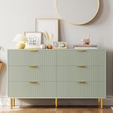 Garvee Green Dresser, Modern 6 Drawer Dresser for Bedroom with Gold Handle and Large Drawer, Wood Double Chest of Drawers and Storage Organizer for Living Room, Hallway, Entryway - Green