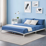 Garvee 6 Inch Metal Full Bed Frame, Heavy Duty Low Profile Full Bed Frame Support Mattress Foundation, No Box Spring Needed,Easy Assembly - White(6inch)