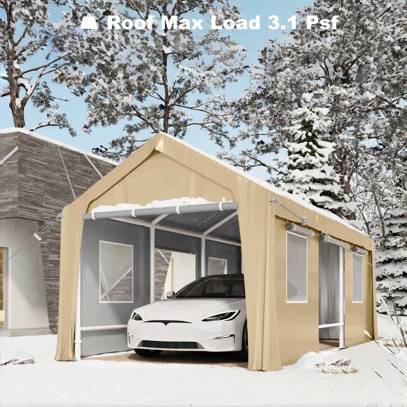 GARVEE 13'x20' Windproof Portable Garage - Heavy Duty & Weather
