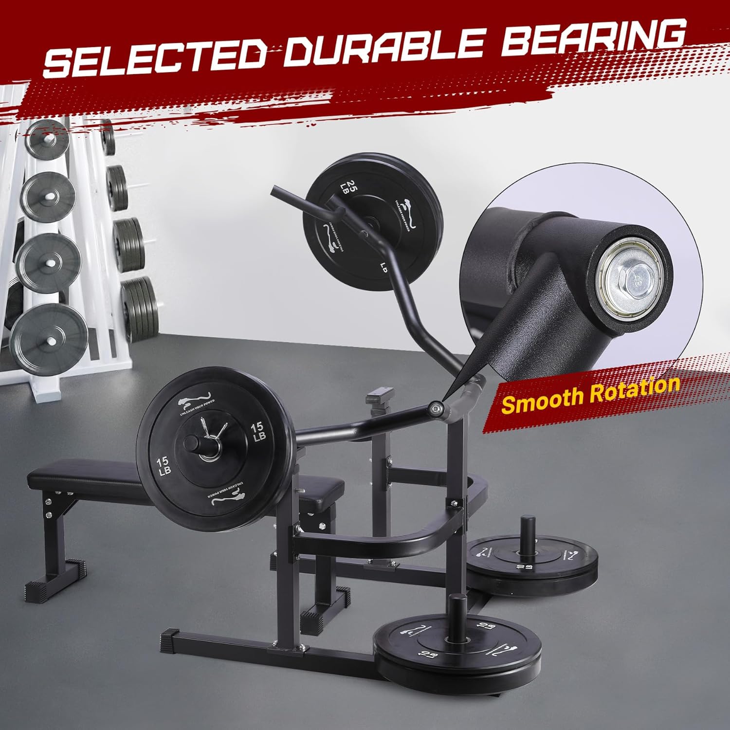 GARVEE Chest Press Machine with Adjustable Flat Bench - Versatile Home Gym Bench Press Rack with Independent Converging Arms and Heavy-Duty Steel Frame