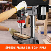15 Inch 120V Copper Motor Drill Press, 3084 RPM, Tilting Table