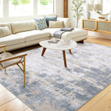 Garvee Washable Rug Grey/Camel 4x6 Rug Modern Rug Non Slip Entryway Rug Small Living Room Rug Abstract Soft Throw Rugs Low Pile Stain Resistant Carpet for Office Bedroom Nursery Dining Room - Gray/Camel