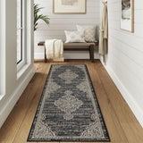 Garvee Outdoor Rug 2'3" x 7'3" Runner Rug Vintage Waterproof Non Shedding Patio Deck Indoor Outdoor Black - Black