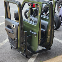 Garvee for Jeep Door Hanger Storage Rack Bracket Holder Compatible with 1987-2023 Jeep Gladiator JT & Wrangler JK JL TJ YJ JKU JLU Removable Stand Cart Sliding 2/4 Door