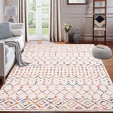 Garvee 8x10 Boho Low Pile Rug for Living Room - Colourful, Washable, Non-Slip Polyester with Classic Design - Cream/Multi - Colorful