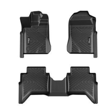 Garvee Floor Mats for 2024-2025 Ford Ranger Anti Skid Heavy Duty Waterproof Floor Liners Black Full Set