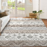 Garvee Boho Beige 5x7 Area Rug Living Room Rugs Washable Rug Bedroom Rug Throw Rug Tribal Rug Neutral Geometric Rug Modern Rug for Nursery Dining Room Home Office Non Slip Low Pile Farmhouse Carpet - Beige