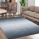 Garvee Modern Ombre Non-Slip Washable Rug - Low Pile Polyester, Stain Resistant, 9x12 for Living Room, Bedroom, Nursery - Gray