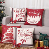 Garvee 4 Pack Christmas Decorative Pillow Covers 18x18 Inch Cushion Cases Holiday Winter Throw Pillow Covers Christams Tree Print Pillowcases for Couch Sofa - #8