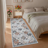Garvee 2x6 Vintage Trellis Washable Runner Non Slip Kitchen Runners Low Pile Multi Color - Multicolor