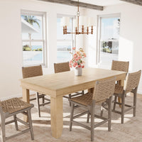 Garvee Farmhouse 71" Wood Rectangular Dining Table with L-Shaped Legs Suitable for 6-8 People for Dining Room, Natural