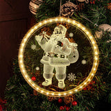 Garvee LED Christmas Window Lights 7LM High Brightness Energy Saving Battery Powered Hanging Xmas Decorative Light Santa - Santa
