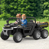 2-Seater Ride on Car,6X6 24V Kids Ride On Dump Truck with Remote Control Electric Utility Vehicles UTV Battery Powered 6 Wheeler with EVA Tires Wheels(Ship in 2 Boxes