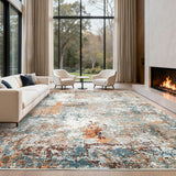 Garvee Modern Abstract 10x13 Area Rugs for Living Room, Large Washable Bedroom Rug Low Pile Non Slip Non Skid, Soft Accent Carpet for Nursery Dining Room Table Home Decor Use, Multi Color - Colorful