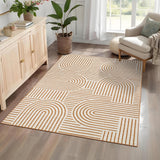 Garvee Washable Rug 4x6 Area Rugs for Living Room, Abstract Soft Rainbow Non Slip Throw Rugs, Low Pile Stain Resistant Orange - Orange