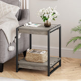 Garvee End Table-JES1021-2, Grey - grey