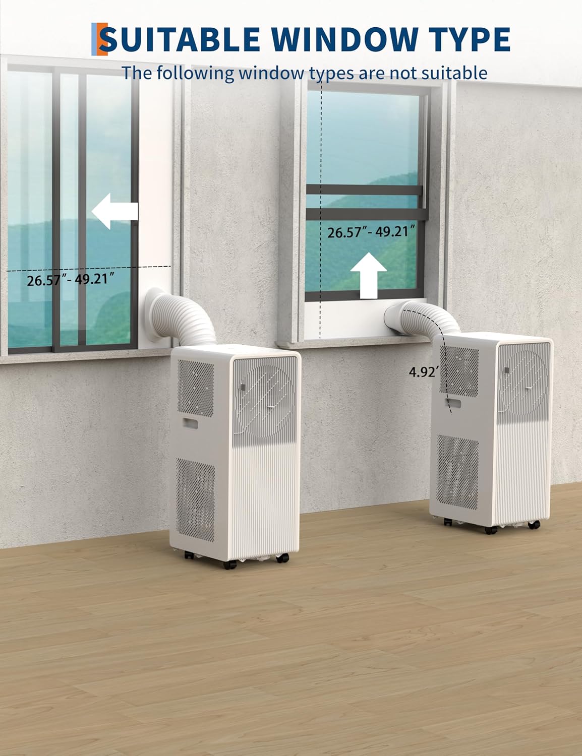 Garvee 8,000 BTU Drainage-free Portable Air Conditioner for Indoor Rooms, 3-In-1 AC Unit for Bedroom 150 Sq.Ft, Dehumidifier, Fan, Sleep Mode, 24 Timer, Remote Control, Window Kits Included