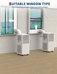 Garvee 8,000 BTU Drainage-free Portable Air Conditioner for Indoor Rooms, 3-In-1 AC Unit for Bedroom 150 Sq.Ft, Dehumidifier, Fan, Sleep Mode, 24 Timer, Remote Control, Window Kits Included