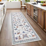 Garvee Mushroom Insect Rug 2x6 Runners for Hallways, Boho Kitchen Rugs Non Slip Bath, Modern Washable Runner Rug for Bedroom, Soft Long Rugs for Entryway Bathroom Laundry Dorm, Beige - Beige