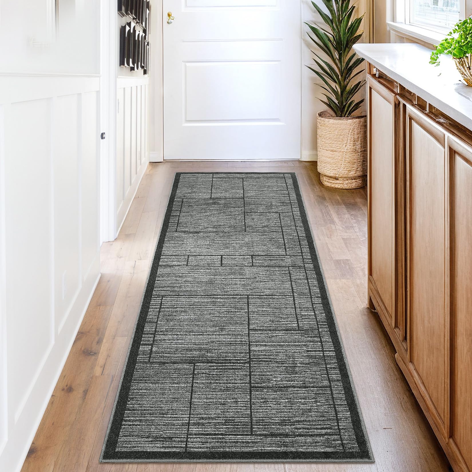 Garvee Geometric 2x6 Kitchen Rugs, Washable Non Slip Indoor Modern Hal