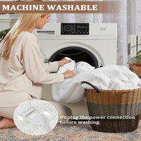 Garvee Electric Blanket King Size with Dual Control, Waffle Heated Blankets with ETL Certified, Soft Flannel, 4 Heat Levels, 10 Hours Auto Off, White, 90"x100"