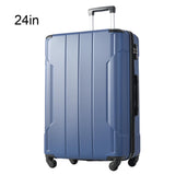 Garvee Hardshell Suitcase With Lightweight TSA Approved Locks And 3-Level Telescopic Handle, Expandable Blue Travel Luggage, 24 Inches