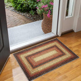 Garvee Bordered Red Multi 2x4 Area Rug Small Entryway Rug Machine Washable Braided Printed Red Rustic Carpet Indoor Non Slip Farmhouse Bohemian Accent - Red Multi