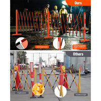 Garvee Metal Expandable Barricade, 16 Ft Folding Security Gate, High Strength Steel Expandable Barricade Gate Outdoor, Industrial Expandable Barricade Gate with Casters, Orange&Black