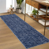 Garvee Modern Solid Blue 2x6 Runner Rug for Hallway, Living Room, Bedroom, Kitchen, Laundry, Machine Washable, Non-Slip, Low Pile, Stain Resistant, Family & Pet Friendly - Blue