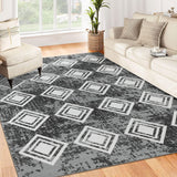 Garvee Washable Rug 8x10 Moroccan Area Rug Modern Living Room Rug Easy-Cleaning Non Shedding Large Geometric Rug Non-Slip Area Rug for Living Room Bedroom Farmhouse Nursery,8x10 - Gray