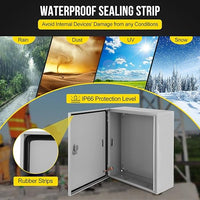 Garvee Junction Box, Steel Electrical Box 20x16x8", NEMA 4X Electrical Enclosure Box IP66 Waterproof & Dustproof, Universal Electrical Project Box with Lock & Mounting Plate