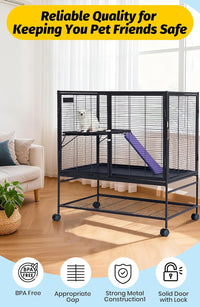Garvee Metal Small Animal Cage, 39"H Multi-Level Ferret Cage for Small Animals - Large Hamster Cage with Removable Ramp, Removable Tray for Chinchilla, Rabbit, Guinea Pigs, Hedgehog, Gerbil