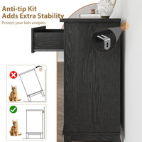 Garvee 4-Drawers Vertical Dresser for Bedroom with Large Storage, MDF Wood, Waterproof Top, Anti-Tipping, Adjustable Feet, for Living Room, Hallway, Black