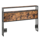 Garvee King Size Headboard, Storage Head Board with 2 Outlets, LED Lights and USB Ports, Adjustable Height, Headboard for King Size Bed Frame with Storage Rack, Sturdy and Stable, Black - Black
