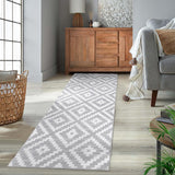 Garvee Area Rug Washable Rugs for Living Room 2x6 Runner Rug for Entryway Moroccan Geometric Trellis Area Rug for Bedroom Modern Distressed Office Rug Neutral Soft Nursery Rug Grey and White - Gray & White