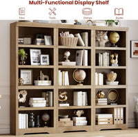 Garvee 5 Tier Bookshelf, 69" Tall Farmhouse Bookcase with Adjustable Shelves, 23.6" W Floor Standing Open Display Storage Rack with Anti-Slip Design for Home Office, Balcony, Library, Study / Living Room, Brown