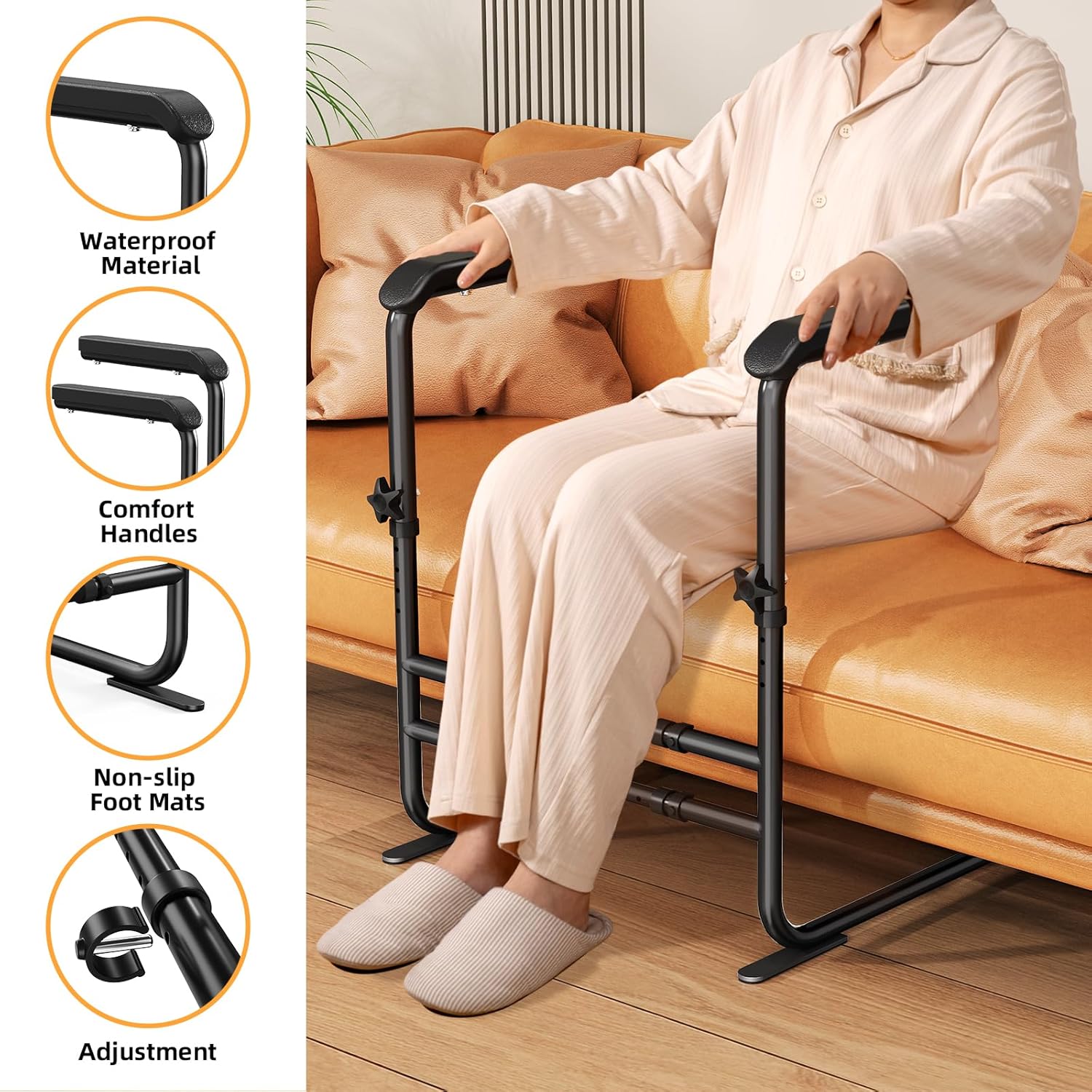 Garvee Stand-Up Assist Aid for Elderly, Support Up to 450Lbs, Adjustable Chair Couch Stand Assist for Home Hospital, Bed Toilet Chair Lift Assist for Seniors, Patients and Disabled, Black