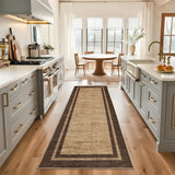 Garvee 2x10 Washable Runner Rug Non Slip Low Pile Kitchen Hallway Entryway Carpet Soft Stain Resistant Modern Rug, Natural Brown - Natural Brown