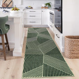 Garvee Washable Green Runner Rug 2x6 for Hallway, Kitchen, Bathroom, Bedroom - Low Pile, Non Slip, Ultra Thin Foldable Mat - Green