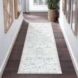 Garvee Runner Rug 2x6 Feet Washable Vintage Medallion Distressed Hallway Runner, Non-Slip Stain Resistant Floral Area Rug Kitchen Mat Entryway Carpet Runner for Doorway Bedside, Taupe - Brown & Khaki