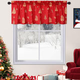 Garvee Christmas Kitchen Valance Curtains for Windows, Velvet Short Curtains, Christmas Decoration Cafe Curtains, Thermal Insulated Room Darkening Curtain (Red, 52" W x 15" L, Set of 1) - Red